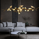 Люстра в виде золотой ветки с цветами и птичками Marvelous Garden варинант исполнения - 3 | Loft Concept в Волгограде