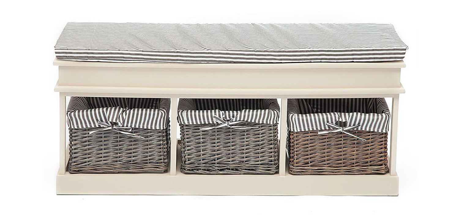 Тумба для обуви Provence Butter White 3 Boxes Тумба для обуви Provence Butter White 3 Boxes - Loft-Concept в Волгограде
