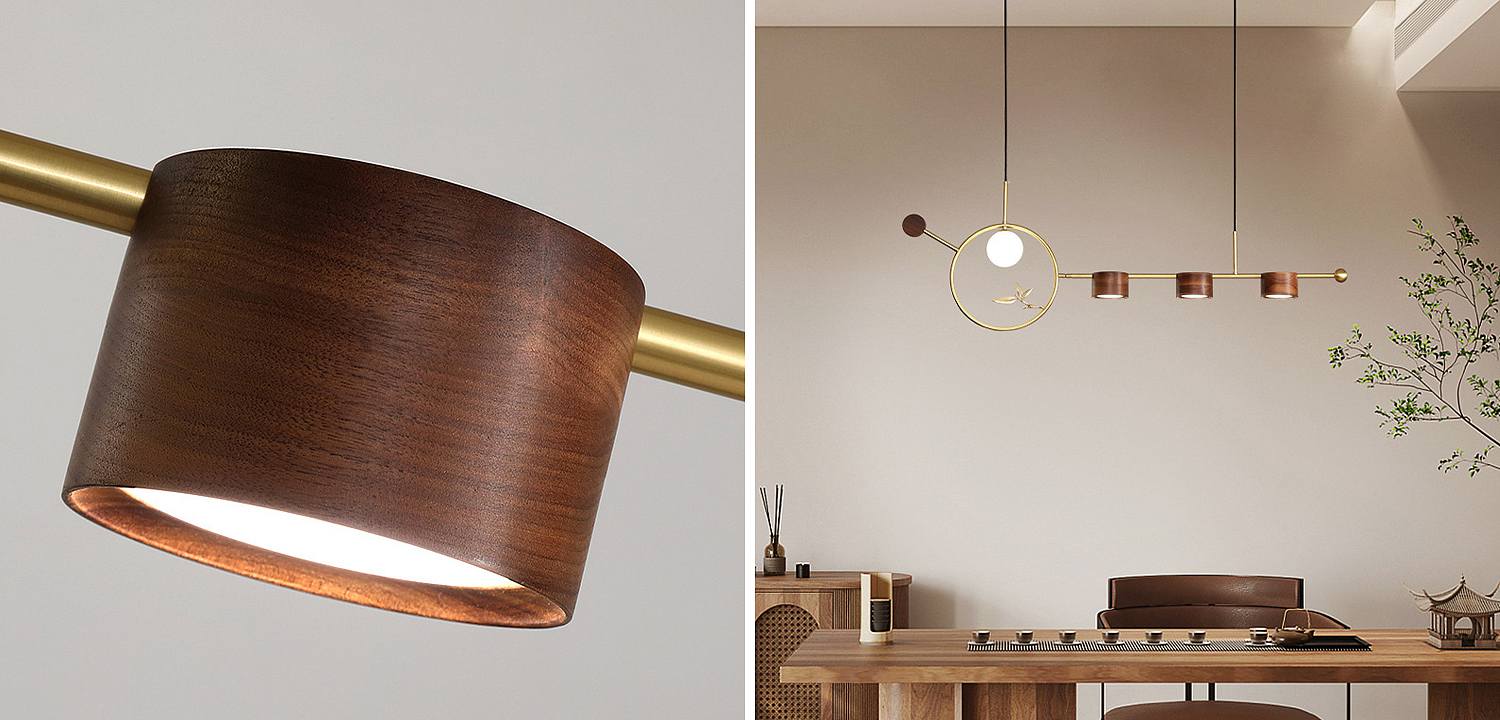 Линейный светильник Metal Wood Ring Leaf Linear Light Линейный светильник Metal Wood Ring Leaf Linear Light - Loft-Concept в Волгограде