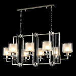 Люстра прямоугольной формы с 8-ю цилиндрическими плафонами из стекла Laurent варинант исполнения - 7 | Loft Concept в Волгограде