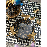 Блюдо черного цвета из фрафора на бронзовых ножках в виде стрекоз Eden Garden варинант исполнения - 4 | Loft Concept в Волгограде