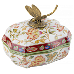 Фарфоровая шкатулка с бронзовой стрекозой Eden Garden варинант исполнения - 1 | Loft Concept в Волгограде