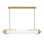 Подвесной светильник линейный золотого цвета с длинной цилиндрической стеклянной трубкой Eurofase варинант исполнения - 3 | Loft Concept в Волгограде