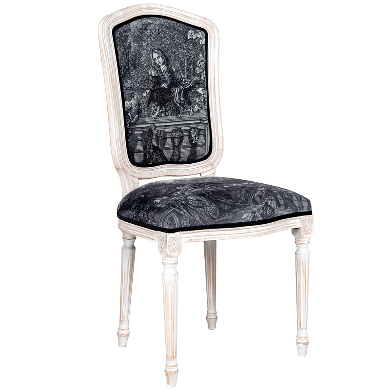 Стул Marimon Stool Черно-белый Белый винтажная патина Стул Marimon Stool Черно-белый Белый винтажная патина в Волгограде | Loft Concept