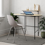 Стол письменный овальной формы с полкой LOUB WORKING TABLE BLACK OAK варинант исполнения - 3 | Loft Concept в Волгограде