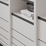 Стеллаж прямой ассиметричный с полками и 4-мя дверцами ARYA BOOKCASE WHITE варинант исполнения - 6 | Loft Concept в Волгограде