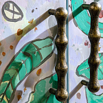 Премиальный Шкаф Defoliation двухстворчатый роспись зеленые листья  варинант исполнения - 4 | Loft Concept в Волгограде