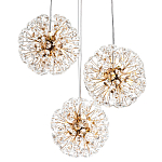 Подвесной светильник с 3-мя плафонами Crystal Dandelions Hanging Lamp варинант исполнения - 1 | Loft Concept в Волгограде