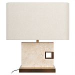 Настольная лампа с прямоугольным основанием из натурального камня c тканевым абажуром Lapis Tiburtinus варинант исполнения - 1 | Loft Concept в Волгограде