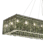Прямоугольная люстра с хрустальными подвесками Crystal Art Chrome Green Rectangular Chandelier варинант исполнения - 2 | Loft Concept в Волгограде