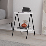 Стол приставной с 2-мя круглыми белыми столешницами ESSEL SIDE TABLE WHITE варинант исполнения - 4 | Loft Concept в Волгограде