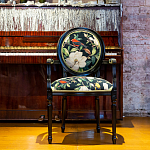 Стул с подлокотниками из натурального бука с изображением птиц и цветов Blooming Birds варинант исполнения - 2 | Loft Concept в Волгограде