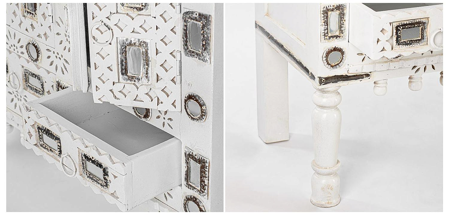 Комод в восточном стиле Indian Bone Inlay Chest of Drawers Белый Комод в восточном стиле Indian Bone Inlay Chest of Drawers Белый - Loft-Concept в Волгограде