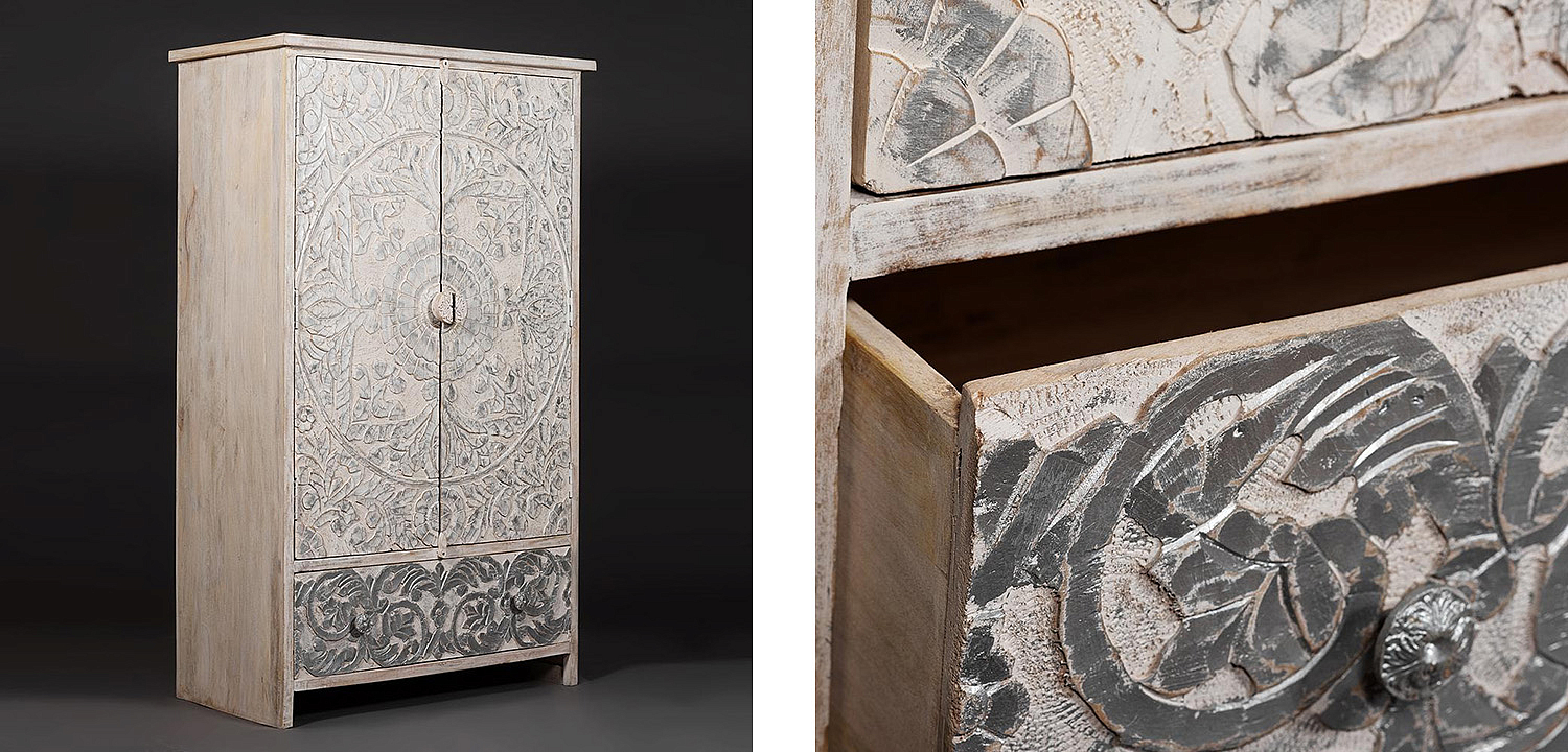 Шкаф Indian antique white Cupboard - Loft-Concept в Волгограде