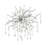 Бра с лучеобразным основанием и подвесками из прозрачного стекла в виде длинных капель Droplet Chandelier варинант исполнения - 7 | Loft Concept в Волгограде