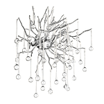 Бра с лучеобразным основанием и подвесками из прозрачного стекла в виде длинных капель Droplet Chandelier варинант исполнения - 9 | Loft Concept в Волгограде