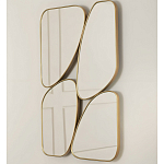 Зеркало в ассиметричной раме золотистого цвета Chaotic варинант исполнения - 1 | Loft Concept в Волгограде