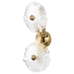 Бра с ветвистыми бронзовыми элементами и стеклянными рифлеными дисками Textured Glass Bra варинант исполнения - 1 | Loft Concept в Волгограде