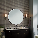  Бра с прямоугольным черным основанием и белым матовым цилиндрическим плафоном Kichler варинант исполнения - 6 | Loft Concept в Волгограде