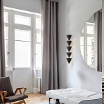 Подвесной светильник светодиодный в виде ряда черных металлических конусов  Herringbone варинант исполнения - 6 | Loft Concept в Волгограде