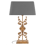 Настольная лампа на ажурном чугунном основании с серым абажуром Openwork Lamp варинант исполнения - 1 | Loft Concept в Волгограде