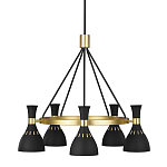 Люстра с 5-ю плафонами в форме песочных часов с узкими перфорированными отверстиями Feiss варинант исполнения - 1 | Loft Concept в Волгограде