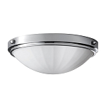 Потолочный светильник для ванных комнат цвета хром с белым матовым ребристым плафоном в форме полусферы Feiss варинант исполнения - 1 | Loft Concept в Волгограде