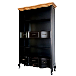 Стеллаж книжный из массива березы черного цвета с состаренным эффектом Vintage варинант исполнения - 1 | Loft Concept в Волгограде