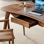 Стол рабочий округлой формы с ящиком  Working Moonnut Table варинант исполнения - 5 | Loft Concept в Волгограде