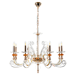 Люстра с 8-ю лампочками и изогнутыми прозрачными элементами из стекла Twisted Glass Candles Chandelier варинант исполнения - 2 | Loft Concept в Волгограде