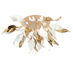 Люстра потолочная с декоративными белыми и золотистыми листьями Wintery flovers варинант исполнения - 2 | Loft Concept в Волгограде