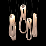 Подвесной светильник белого цвета с 6-ю изогнутыми плафонами Flow Loop варинант исполнения - 6 | Loft Concept в Волгограде