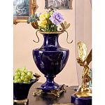 Ваза темно-синего цвета из фарфора с бронзовыми стрекозами Eden Garden porcelain and bronze варинант исполнения - 6 | Loft Concept в Волгограде