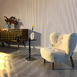 Дизайнерский журнальный стол с основанием в виде черных мраморных бусин Mybimus варинант исполнения - 2 | Loft Concept в Волгограде