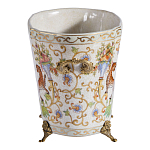 Кашпо с растительным и животным орнаментом на бронзовых ножках Turquoise Blooming Garden варинант исполнения - 3 | Loft Concept в Волгограде