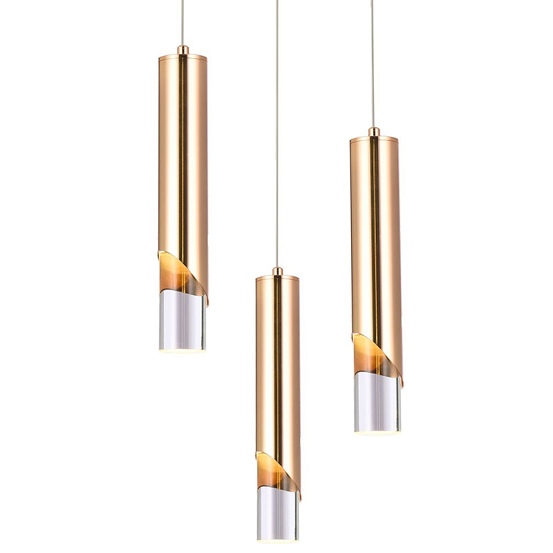 Подвесной светильник Metal Acrylic Tube Trio Gold Hanging Lamp Золотой Прозрачный Подвесной светильник Metal Acrylic Tube Trio Gold Hanging Lamp Золотой Прозрачный в Волгограде | Loft Concept