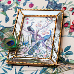 Постер в зеркальной раме в стиле шинуазри Chinoiserie Imperial Garden Peacocks on a Tree Poster варинант исполнения - 3 | Loft Concept в Волгограде