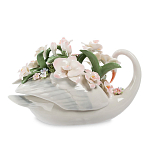 Статуэтка фарфоровая Лебедь с цветами Charming Statuette варинант исполнения - 1 | Loft Concept в Волгограде