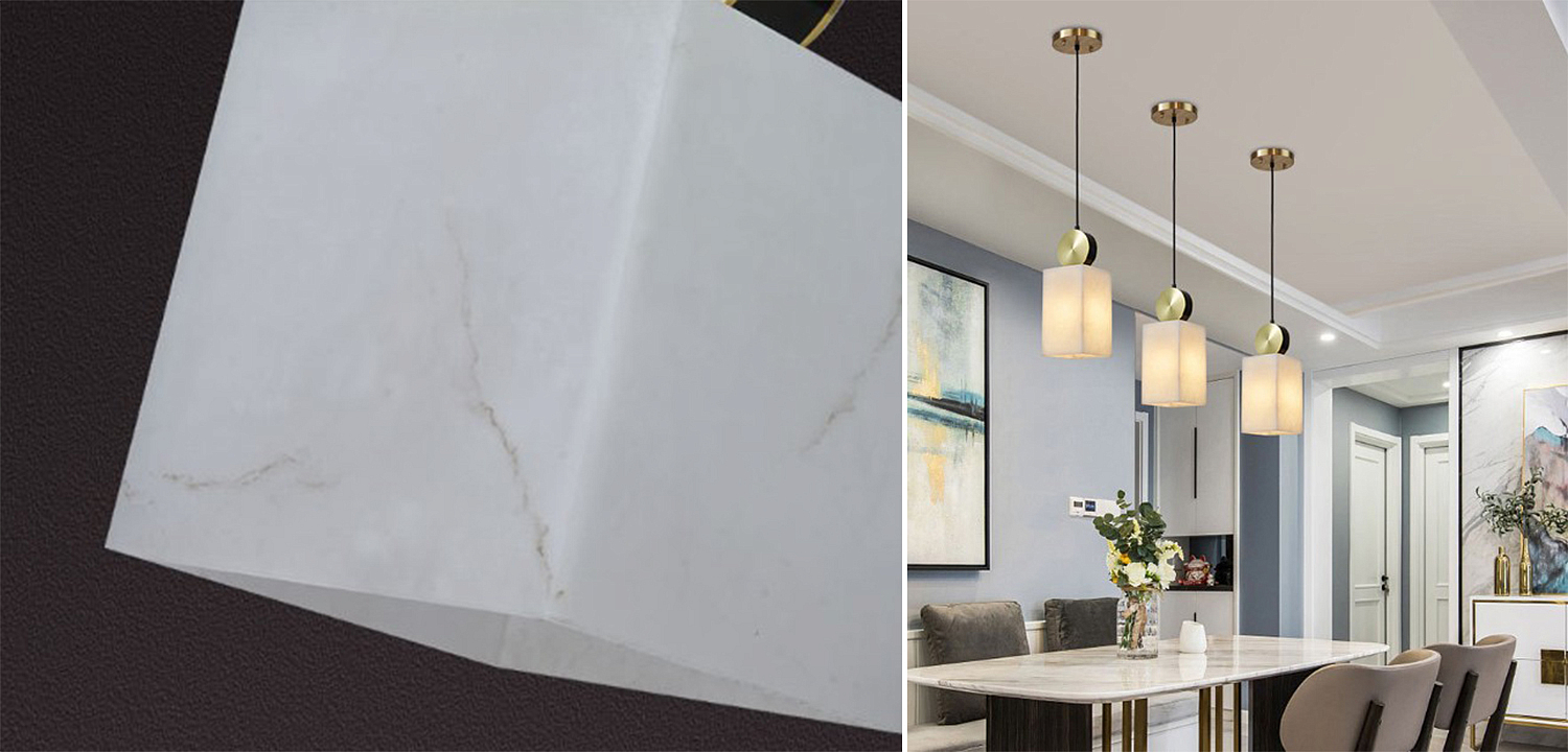 Подвесной светильник с прямоугольным мраморным плафоном Rectangular Marble Shade Подвесной светильник с прямоугольным мраморным плафоном Rectangular Marble Shade - Loft-Concept в Волгограде