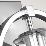 Бра цвета хром с круглой рамой и цилиндрическим прозрачным стеклянным плафоном на прямоугольном основании Feiss варинант исполнения - 2 | Loft Concept в Волгограде