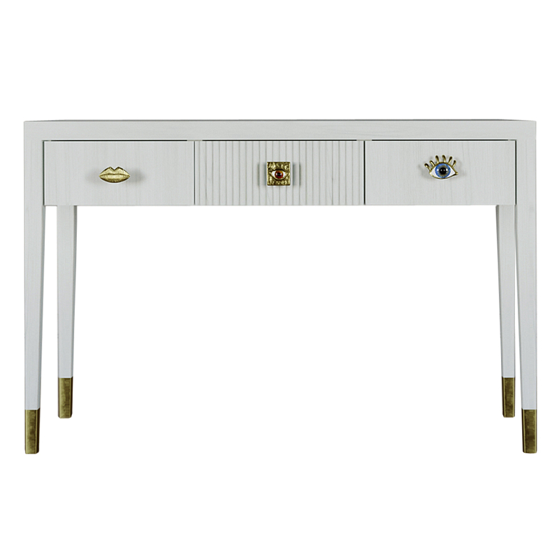 Дизайнерский Письменный стол Elsa Dreams White с тремя ящиками Белый в Волгограде | Loft Concept 