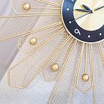 Часы настенные из металла в виде солнца с чёрным циферблатом Mirror Tower Clock варинант исполнения - 3 | Loft Concept в Волгограде