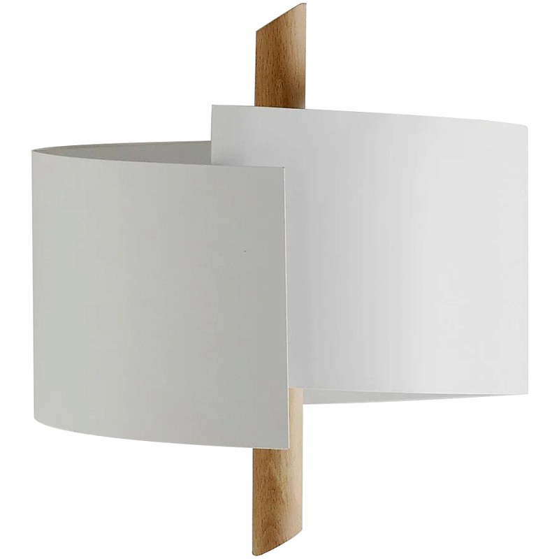 Бра из металла и дерева Ruell White Metal Wooden Wall Lamp Белый Древесина Бра из металла и дерева Ruell White Metal Wooden Wall Lamp Белый Древесина в Волгограде | Loft Concept