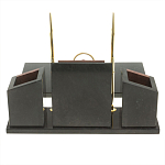 Настольный письменный набор из лемезита и змеевика с часами Royal Accessory варинант исполнения - 5 | Loft Concept в Волгограде