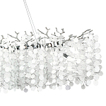 Линейная люстра с круглыми хрустальными подвесками Fairytree Chrome Crystal Branches Linear Chandelier варинант исполнения - 2 | Loft Concept в Волгограде