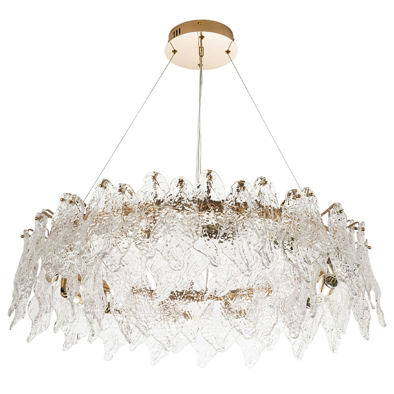 Люстра с декором из текстурированного стекла Textured Glass Chandelier 12 Золотой Прозрачное Стекло Люстра с декором из текстурированного стекла Textured Glass Chandelier 12 Золотой Прозрачное Стекло в Волгограде | Loft Concept