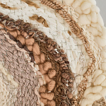 Овальный Современный Гобелен Абстракция в бежевых тонах Shallow варинант исполнения - 6 | Loft Concept в Волгограде