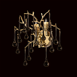 Бра в форме ветвей деревьев золотого цвета с прозрачными подвесками-каплями Droplet Bra варинант исполнения - 2 | Loft Concept в Волгограде