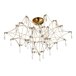 Потолочный светильник с тонкой металлической конструкцией цвета золото Quasar варинант исполнения - 2 | Loft Concept в Волгограде