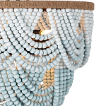 Круглый потолочный светильник с подвесками из круглых деревянных бусин Ombre Wooden Beads Blue Ceiling Lamp варинант исполнения - 1 | Loft Concept в Волгограде